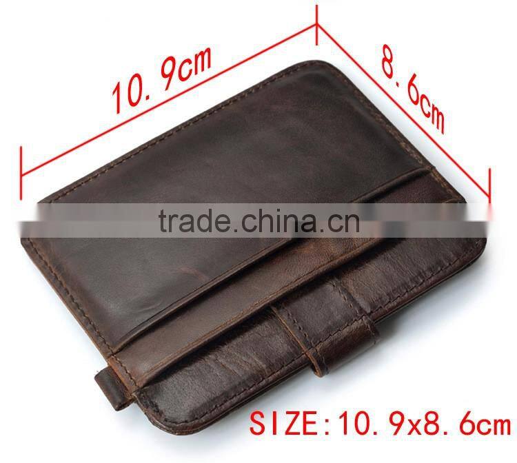 Genuine leather wallet men crazy horse card holder credit card holder rfid blocking customized