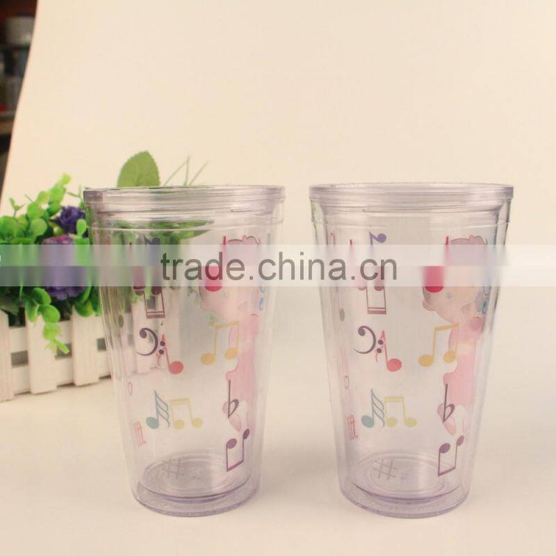 drinkware gift acrylic cup with insert 16 oz for promotional