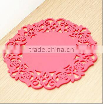 wholesale Korea lace creative home fashion hollow silicone coasters