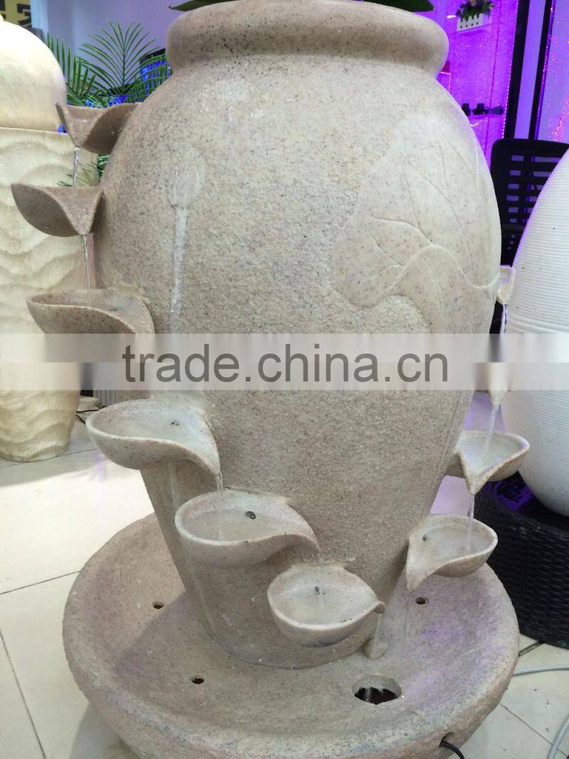 Used resin garden decoration led vase water fountain