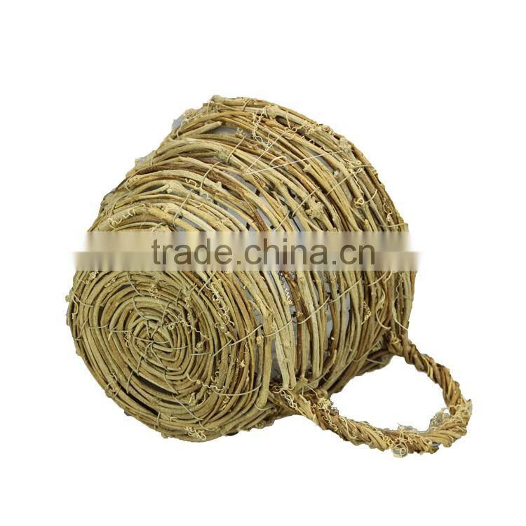 Flowerpot with Circular Natural Rattan Cup Shape/Garden Planter