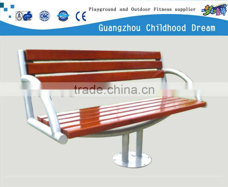(HD-20005 ) wood long patio bench with handrail