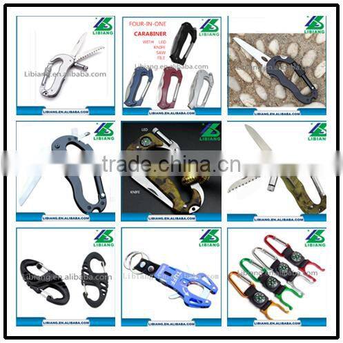 Portable Stainless Steel Aluminium Multifunction Carabiner Knife