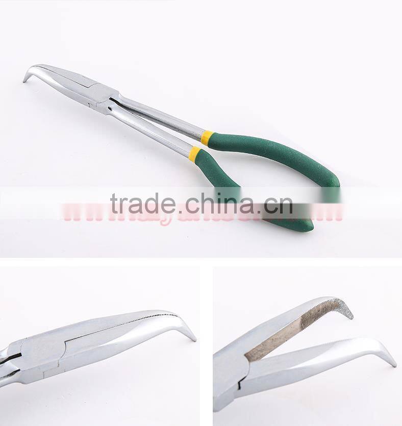 11" 280mm Auto Pliers Carry Pouch Auto Pliers Long Reach 45-Degree Bent Long Nose Pliers