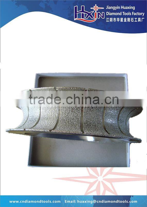 Vacuum brazed diamond cutting and grinding tools for large granite/large diamond granite router bits
