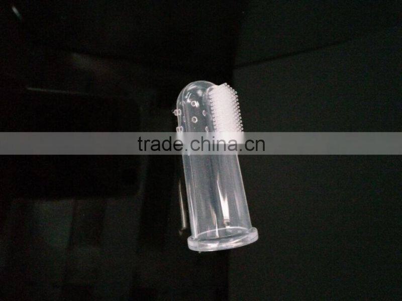 Travel toothbrush finger chewable rubber bristle clear toothbrush silicone adult toothbrush