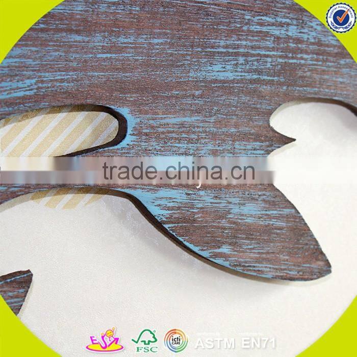 2017 New design home decorations wooden wall hanging top fashion whale shape wooden wall hanging W09D016