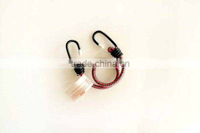 900MM X 8MM High quality colorful polyester elastic luggage rope, bungee cord with hooks for packing