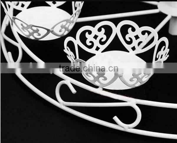 2 tier 350*350*445mm 12cup rotating trojan cake display stand