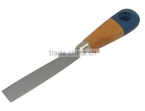 20mm blue head wooden handle carbon steel blade putty knife scraper