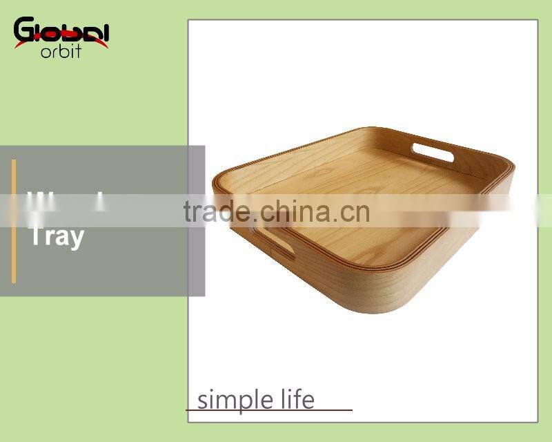 Serving Food Tray Wood Cutlery Tray With Handle Storage Wooden Tray