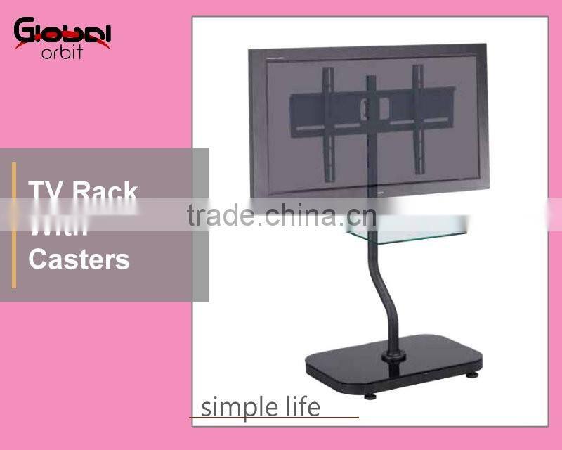 Living Room Furniture Modern Tempered Corner Glass LED LCD TV Stand