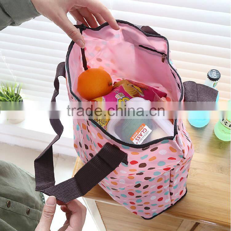 Full color printing 300D Polyester fashion tote bags with square zipper pocket