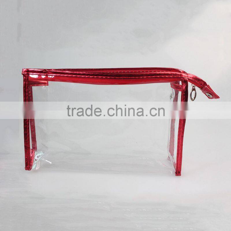 Eco-friendly Large Compartment clear PVC women handbags recyled wash organizer bags waterproof makeup pouch