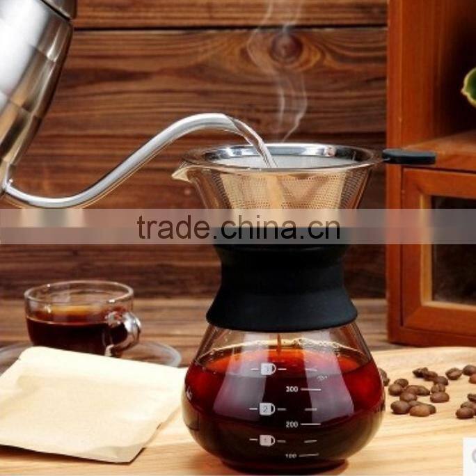 popular glass drip coffe maker with stainless steel filter Amazon Hot Borosilicate Glass Cold Brew ice coffee maker