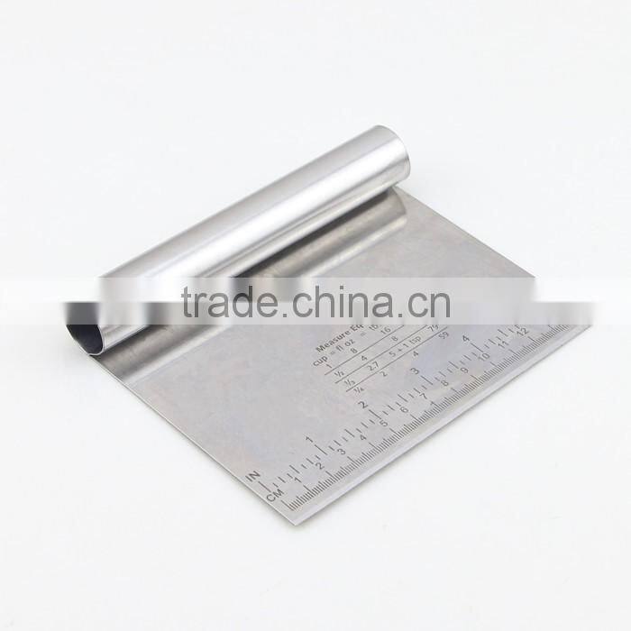 Hot Sale Stainless Steel Polished Dough Cutter Chopper Multipurpose Scraper Kitchen Tool