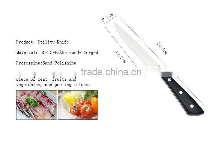 11pcs Kitchen Knife Set With 3CR13+Pakka Wood+Forged