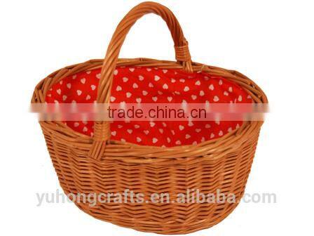 willow picnic basket with handle