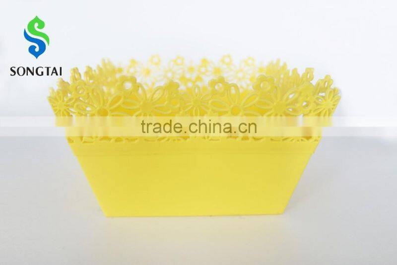 2016 new style plastic pp square fruit basket with sunflower