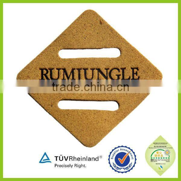 Two Hole cord lock stoppers pu fake leather stoppers for clothing