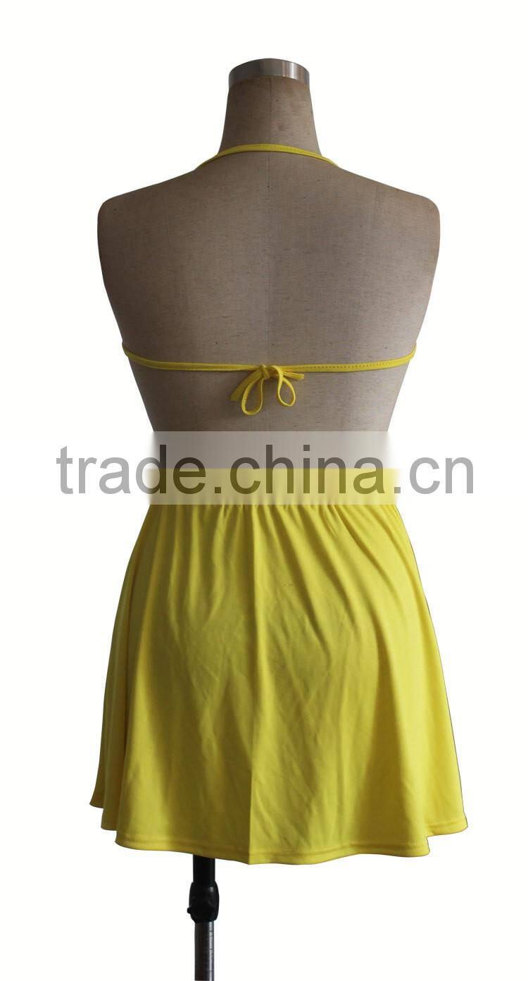 GZY wholesale guangzhou latest fashion long skirt set design factory price stock lot yellow dress
