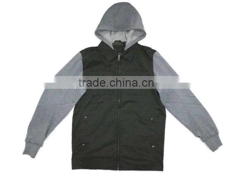 Hot selling men sweater with fleece hood