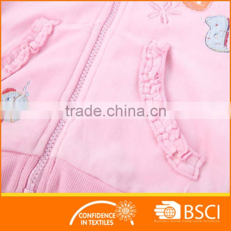Nice Toddler Pink With Hood And Applique Jacket