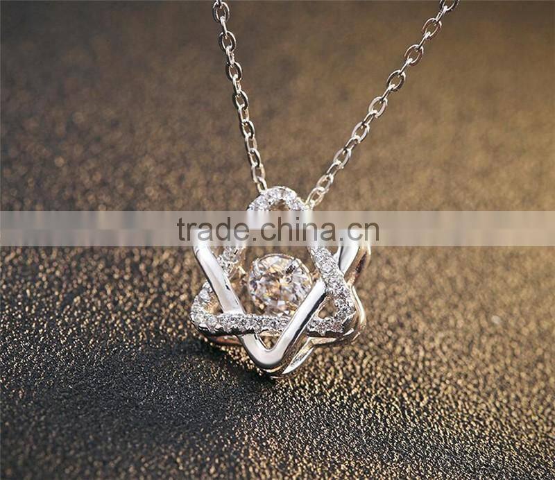 925 sterling silver necklace New Design Womens Jewelry Hexagon Necklace Pendant