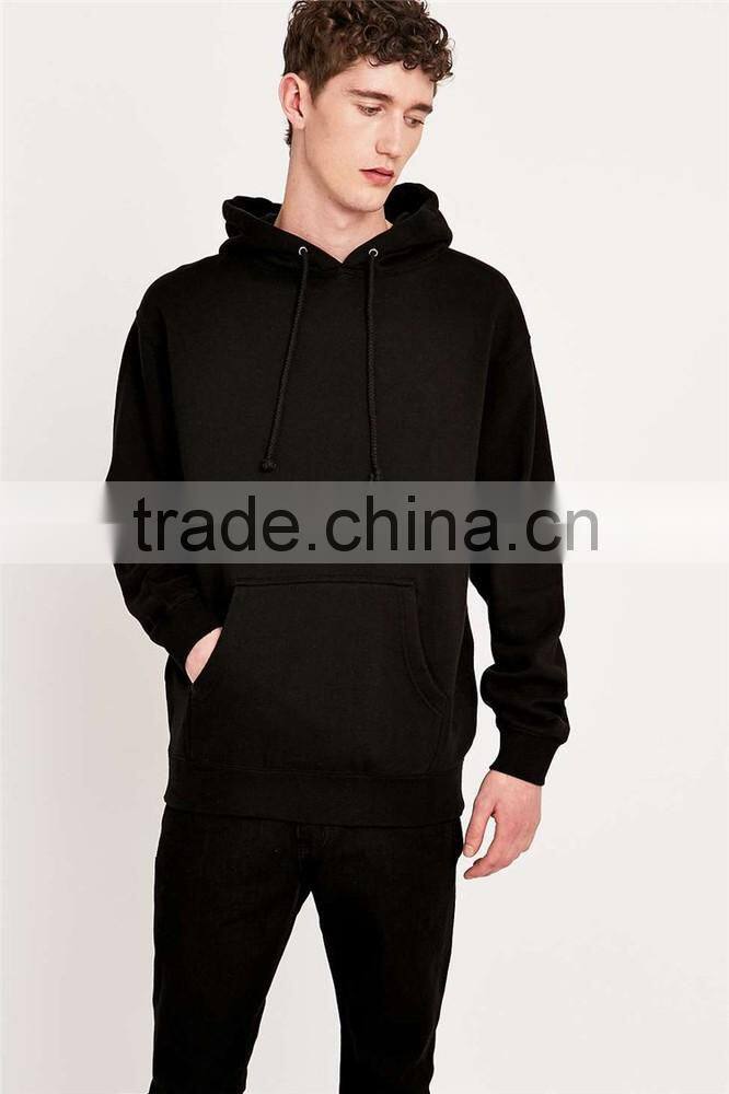 Custom wholesale solid color black hoodie blank high quality hoodies