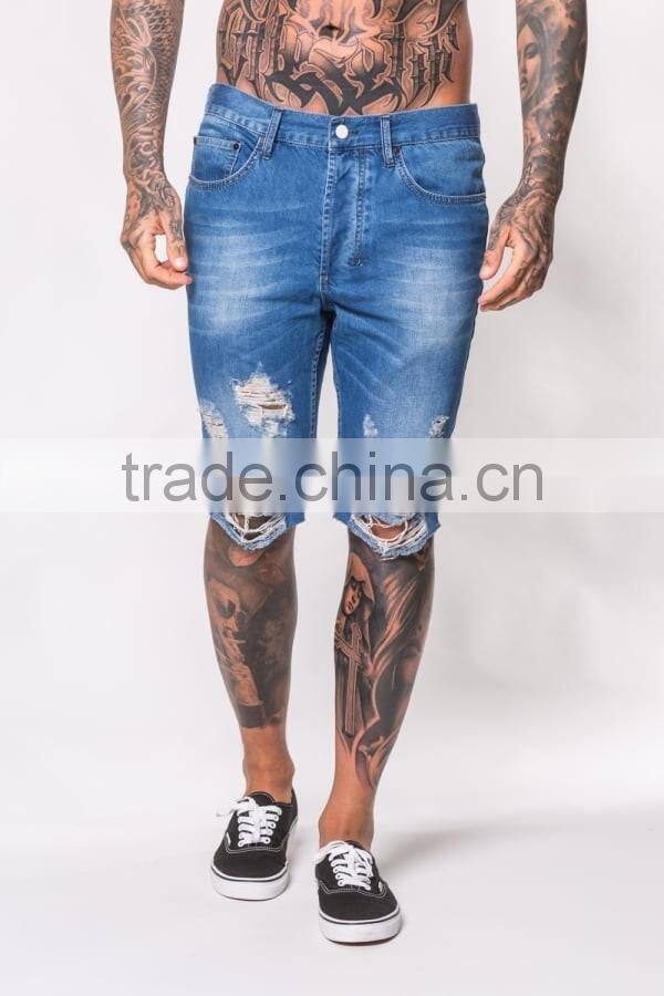 washed blue rip jeans fashion summer jean shorts