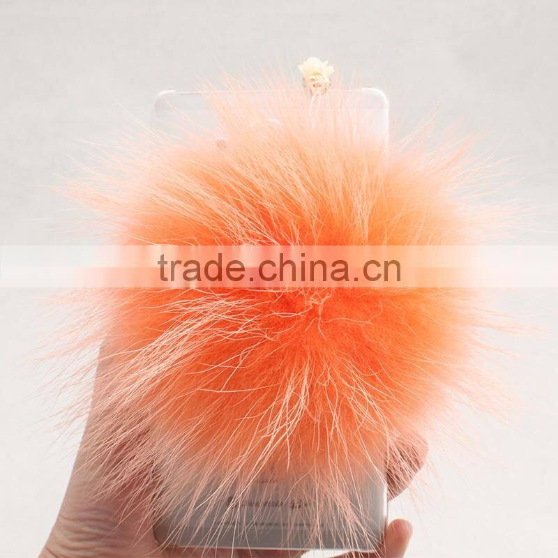 Myfur Luxury Genuine Raccoon Fur Pom Pom Dust Plug Custom Colors Phone Pluggy