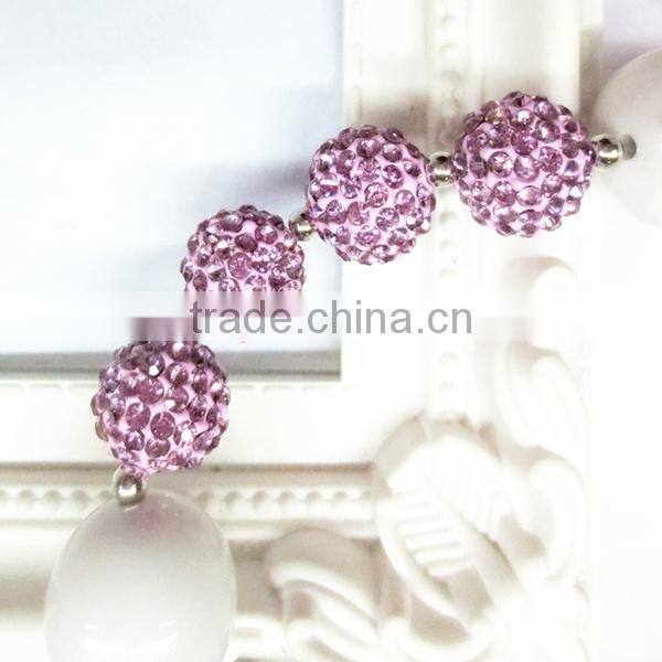 Wholesale Ameriacan Flag BABY GIRL CHUNKY RHINESTONE BEADED NECKLACE