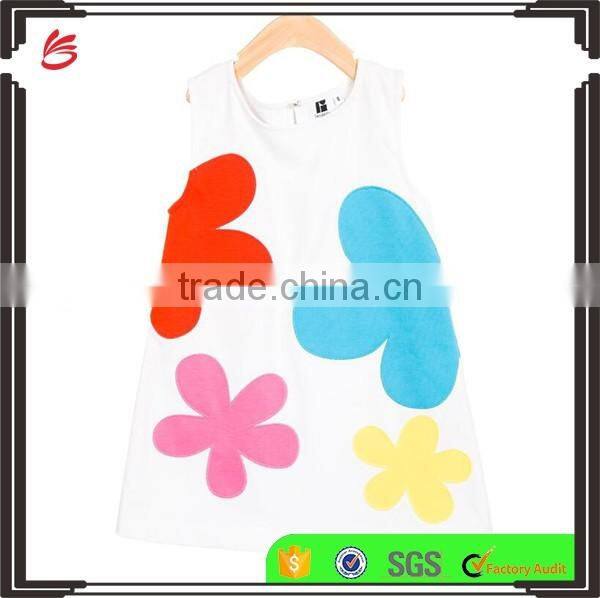 2017 new style cutsom summer children baby girls cotton poplin dress shirt with embroidery