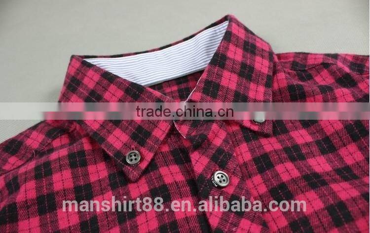 latest winter design button down flannel couple shirt plaid shirt