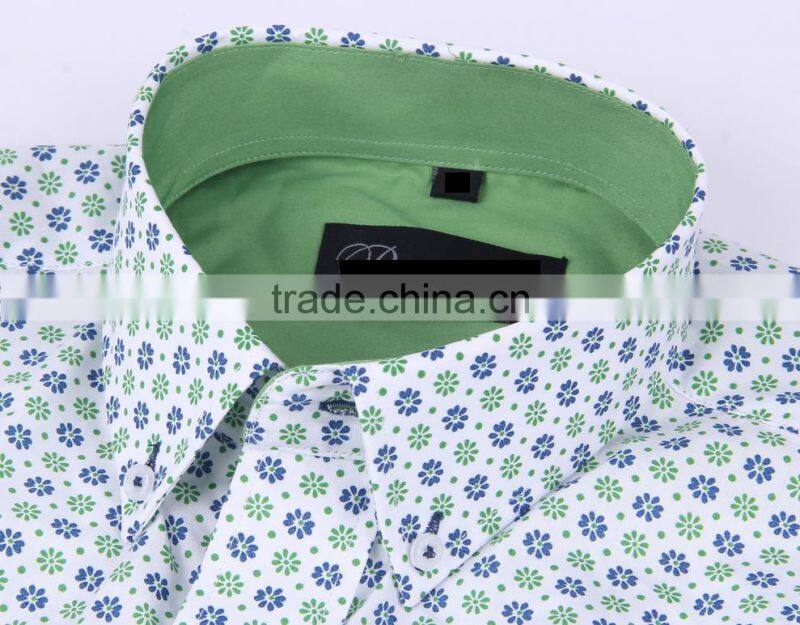 mens long sleeve slim fit shirt contrast collar and cuff