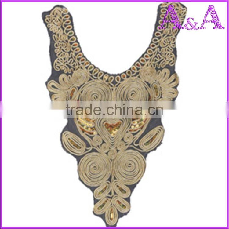 Rice white small wave water soluble lace trim embroidered crochet lace collar