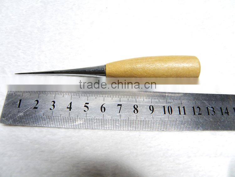 Hot Garment Accessories Wooden Handle Straight Needle Sewing Awl