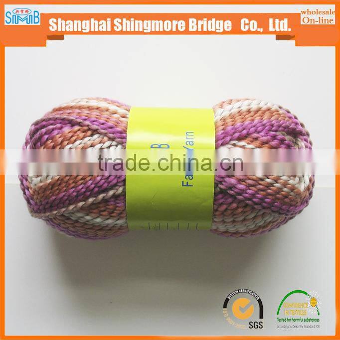 Shopping knitting yarns china producer cheapest wholesale oeko tex hand knitting scarf yarn high tenacity polyester ripple yarn
