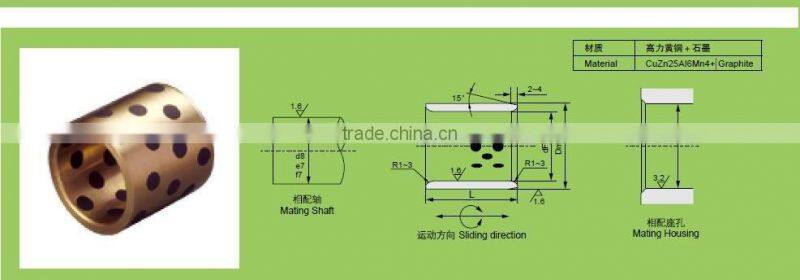 self-lubricating graphite bronze bushing bearing / JDB bushing