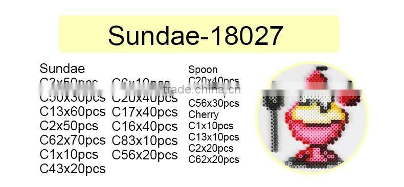 Diyfashion Educational craft 5mm mini hama perler beads set with pegboard iron paper and twezzer fuse beads toys for kids 18027