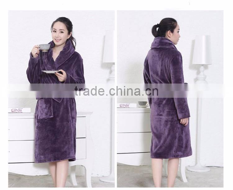 fleece micorfiber bathrobe kimono collar cheap