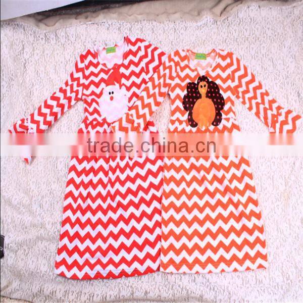 Latest Casual Baby Girls Santa Christmas Dress Fancy Long Sleeve Dresses For Girls Of 7 Years Old