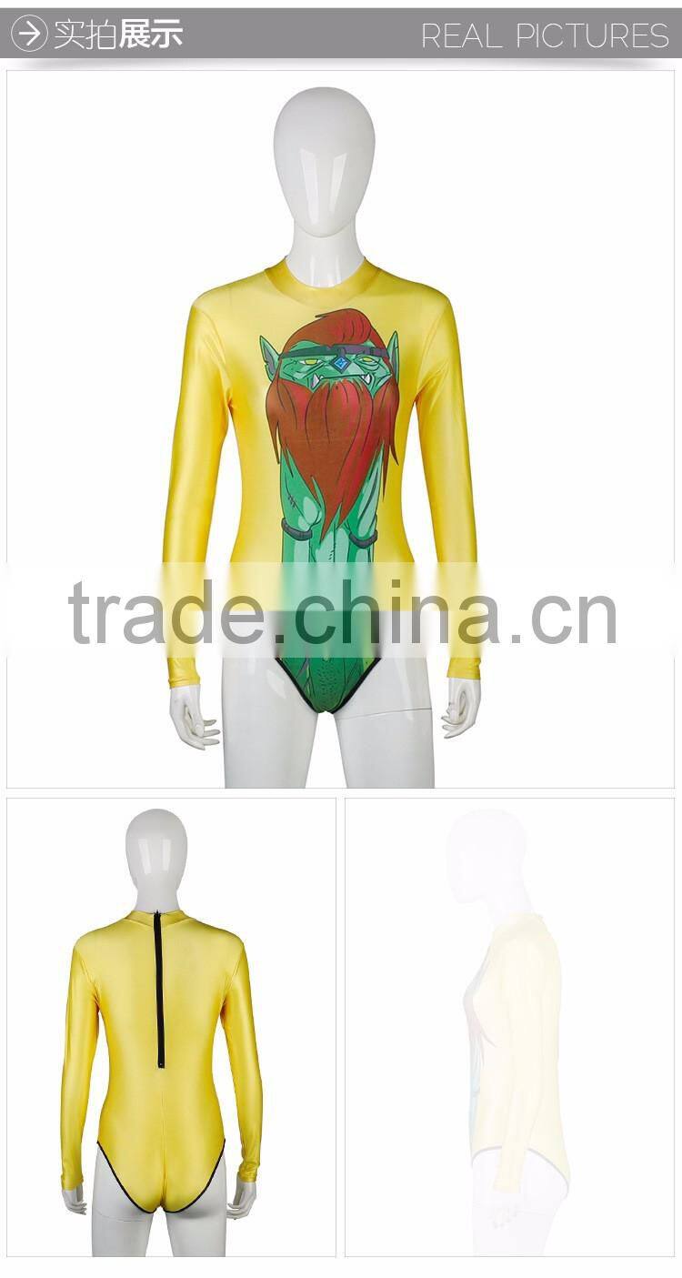 2017 Long Sleeve Printed One Piece Swimsuit for Women