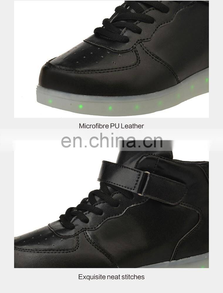 Factory Wholesale Hot Fashion Cool light up shoes street dance luminous high top LED sneakers casual shoes for men women
