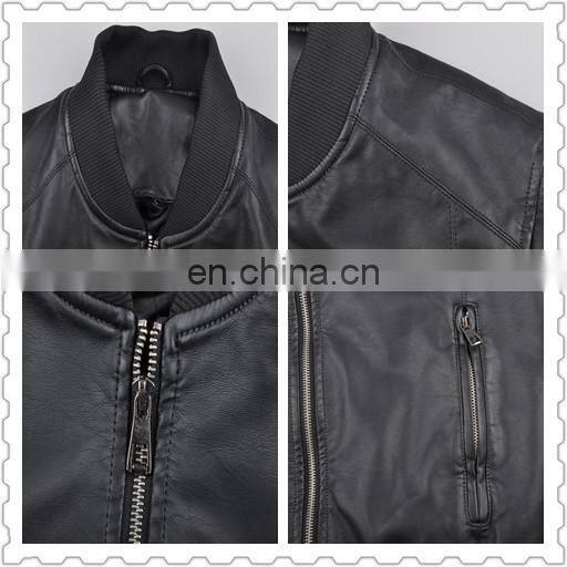 Latest Spring Thin Padded Handsome PU Leather Men Baseball Jacket