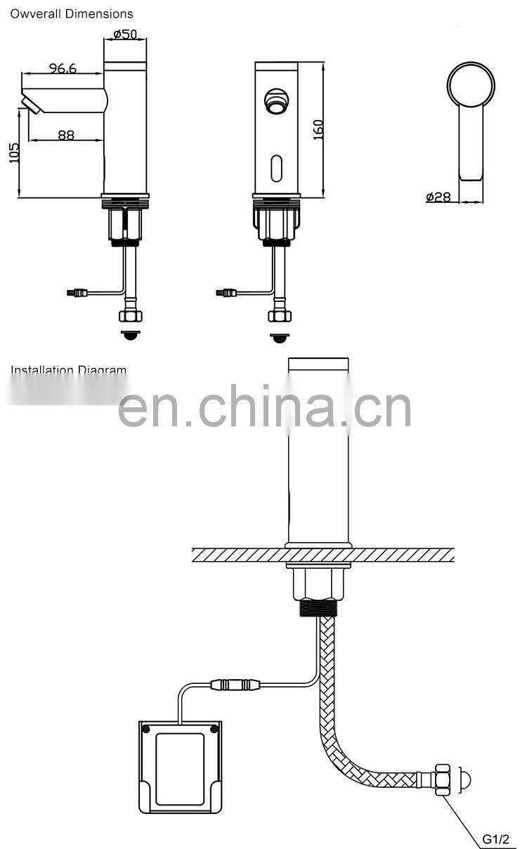 Made In China Automatic Water Tap Basin Bathroom Faucet
