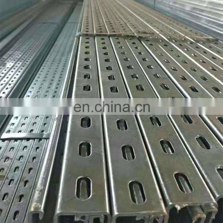 Galvanized non slotted / not perforated strut steel c channel