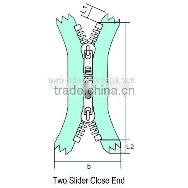 Closed-End No.5 Vislon Zipper with DA Slider whosale