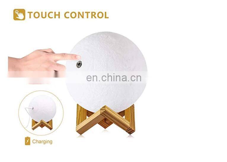 3D Printed plastic 16 Colors cordless RGB sensor motion LED Lunar Moon lamp