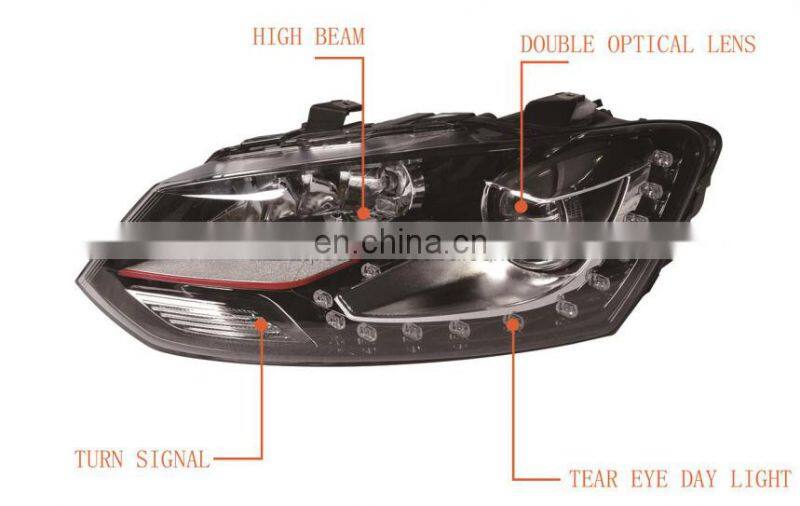 Car accessories modified spare parts Xenon Headlights For V W Polo GTI 2014